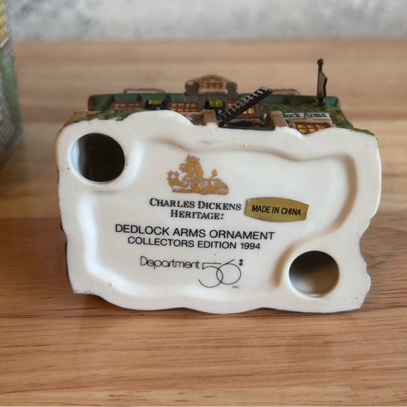 Department 56 Charles Dickens Dedlock Arms 1994 Collectors Edition Ornament New - Picture 3 of 8